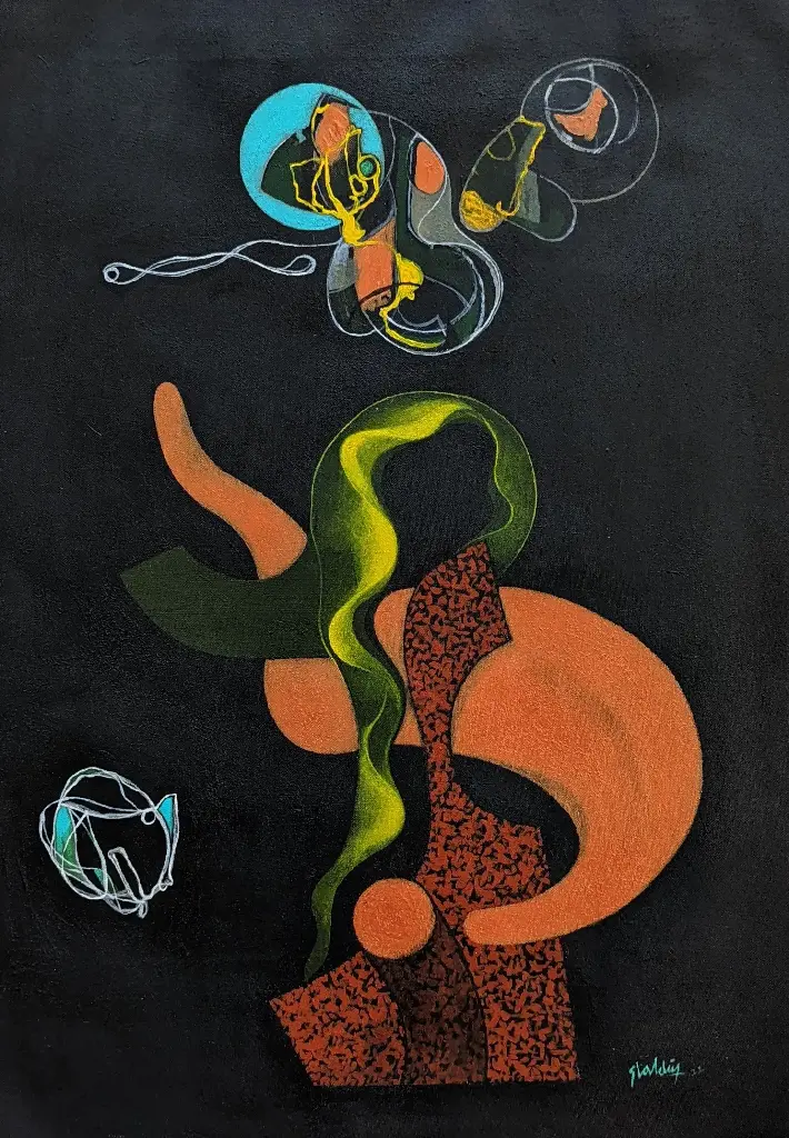 Flotando bajo la Luna Verde - 31.5" by 24"