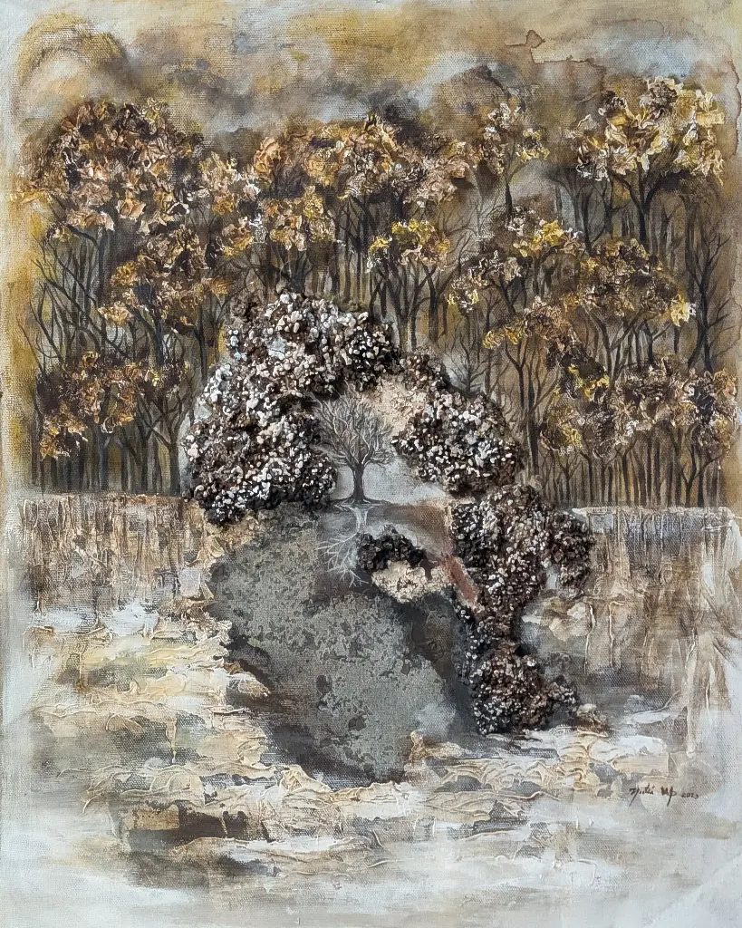 Mi Verso es un Monte y es un Abanico de Plumas - 20" by 17"