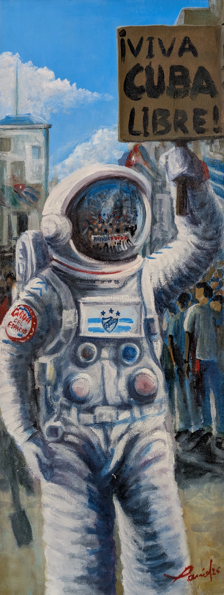 El Capitán del Espacio Viaja a Cuba - 27" by 10.5"