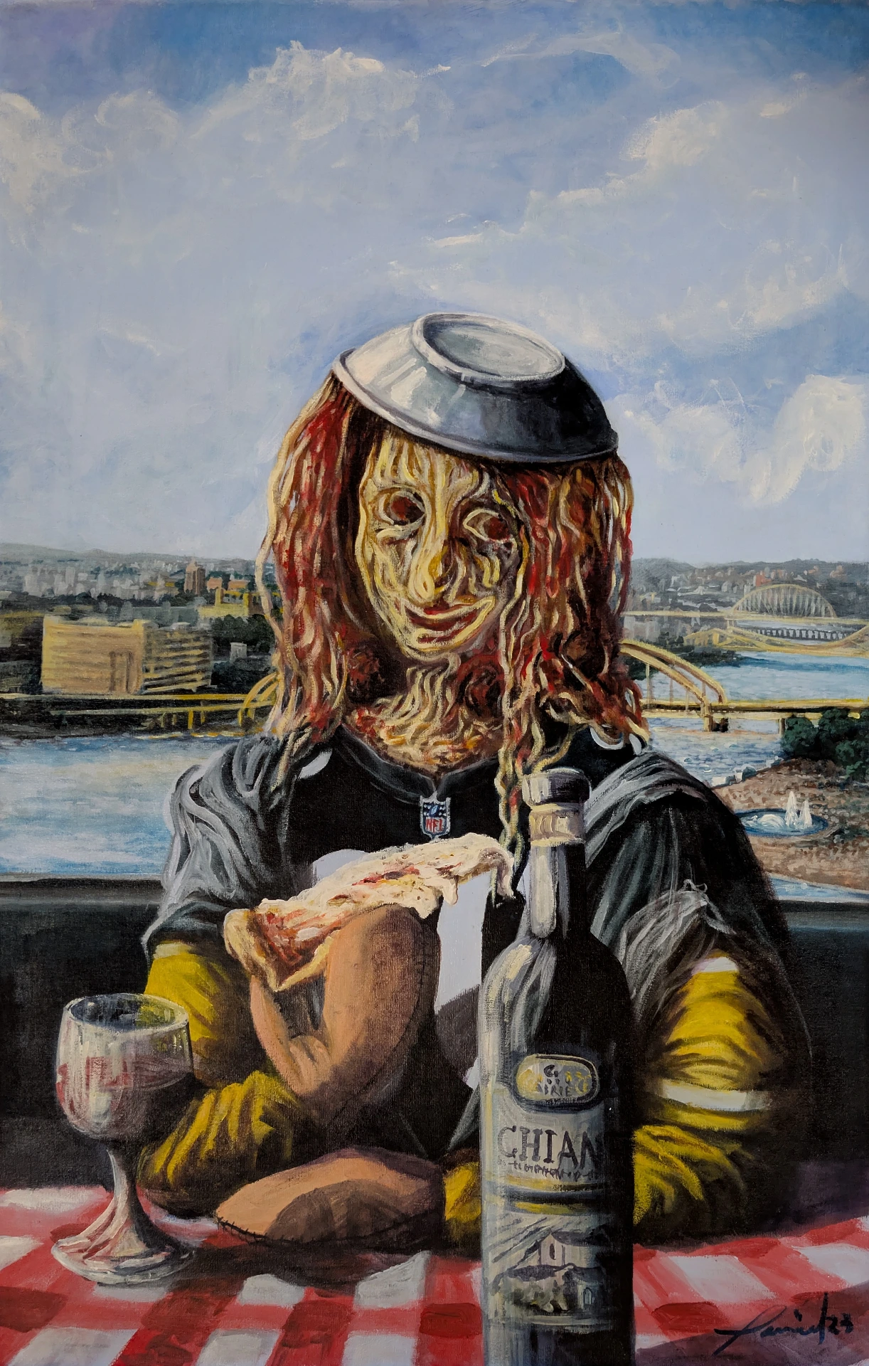 Los muńecos Lisa viaja a Pittsburgh - 31.5" by 20.5"