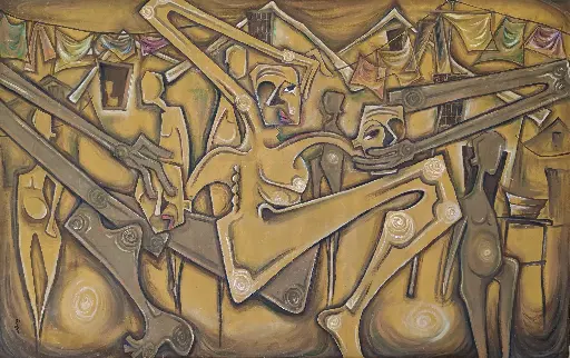 Los Tres Mandamientos -  55.5" by 35.5"