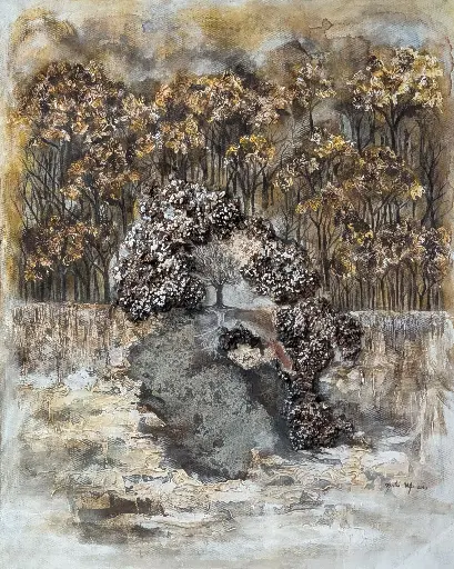 Mi Verso es un Monte y es un Abanico de Plumas - 20" by 17"