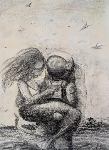 La Sirena y el Capitán - 13.5" by 10"